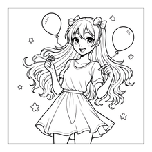 Load image into Gallery viewer, Kawaii Anime Girls Coloring Book for Kids Teens Adults – Cute Manga Characters Easy Japanese Scenes