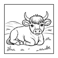 Load image into Gallery viewer, Highland Cow Coloring Book Gift for Adults Kids Boys Girls Teens: Single Sided Pages 25 Designs Cozy Cow Coloring Book for Children