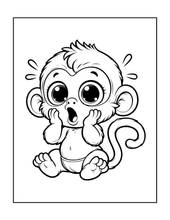 Load image into Gallery viewer, Cute Monkey Coloring Book for Kids Adults Fun Zoo Animal Pages, Stress Relief Creative Activity Coloring Book