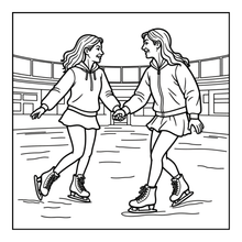Load image into Gallery viewer, Ice Skating Coloring Book Kids Adults, Winter Sports Figure Skate Activity Coloring Pages, Gift for Skaters Hockey Fans