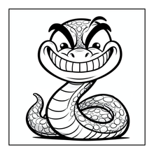 Load image into Gallery viewer, Funny Cute Snake Coloring Book for Kids Teens Adults Cool Reptile Designs Single Sided Pages Fun Stress Relief Activity