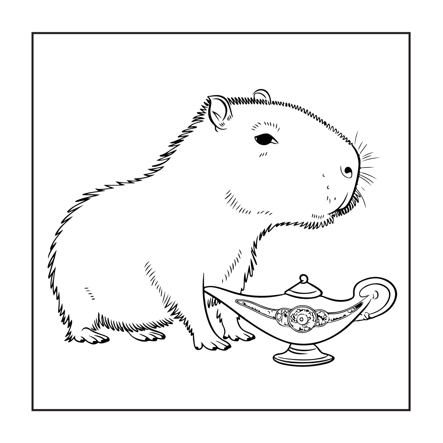 Funny Cute Capybara Animal Coloring Book Gift for Adults Kids Boys Girls Teens 50 Pages Single Sided Bold and Easy Capybara Coloring Pages