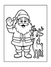 Load image into Gallery viewer, Cozy Christmas Coloring Book for Kids Adults: 25 Bold Easy Single Sided Holiday Coloring Pages with Cute Kitten Santa Snowman Designs