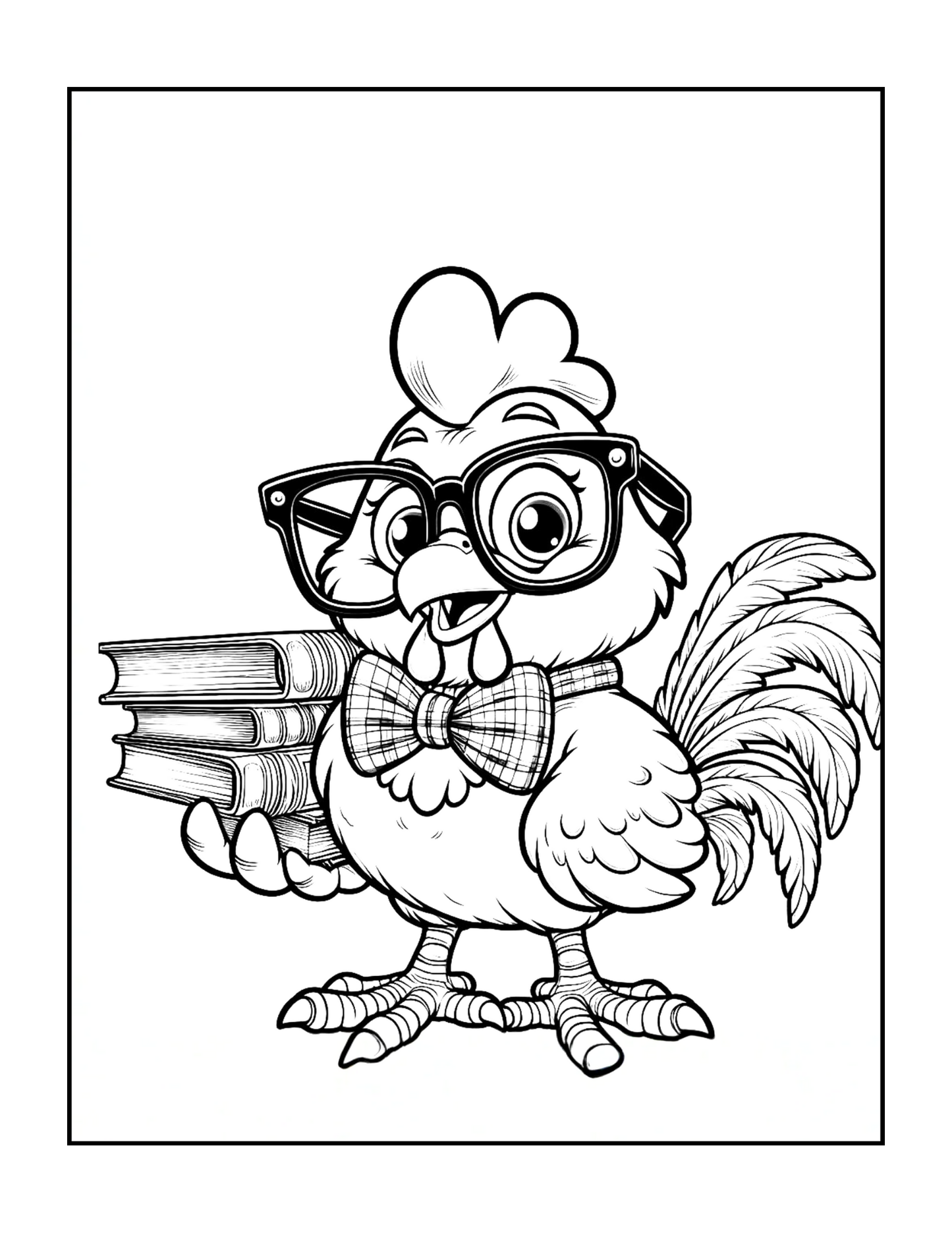 Cute Funny Chicken Coloring Book Gift for Adults Kids Boys Girls Teens Bold and Easy Chicken Bird Coloring Sheets for Children Relaxation