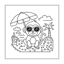 Load image into Gallery viewer, Cute Monkey Coloring Book for Kids Adults Fun Zoo Animal Pages, Stress Relief Creative Activity Coloring Book