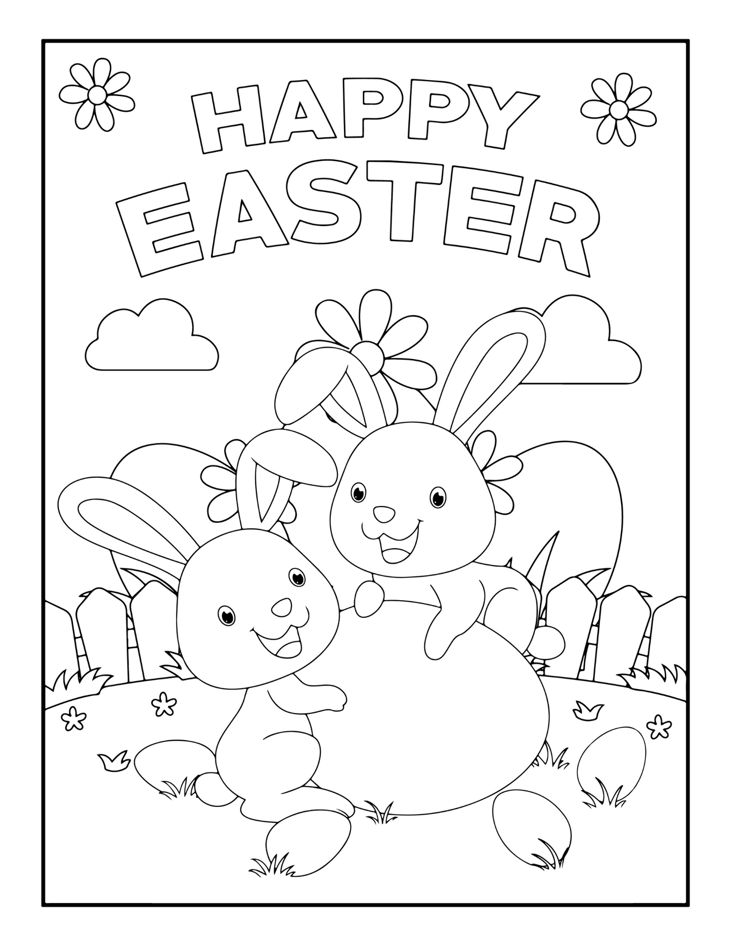 50 Pages Happy Easter Bunny Rabbit Activity Book Gift for Kids Preschool Ages Boys Girls Teens Youth Bold and Easy Easter Activities Book