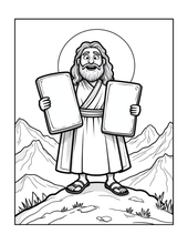 Load image into Gallery viewer, Christian Coloring Book for Adults Kids Boys Girls Teens, Bold and Easy Bible Story Designs, Single Sided Jesus Faith Devotional Gift