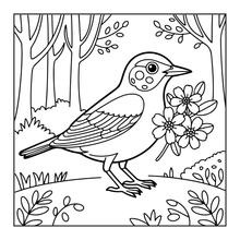 Load image into Gallery viewer, Cute Birds Flowers Coloring Book for Adults Kids Easy Nature Pages for Relaxation and Stress Relief
