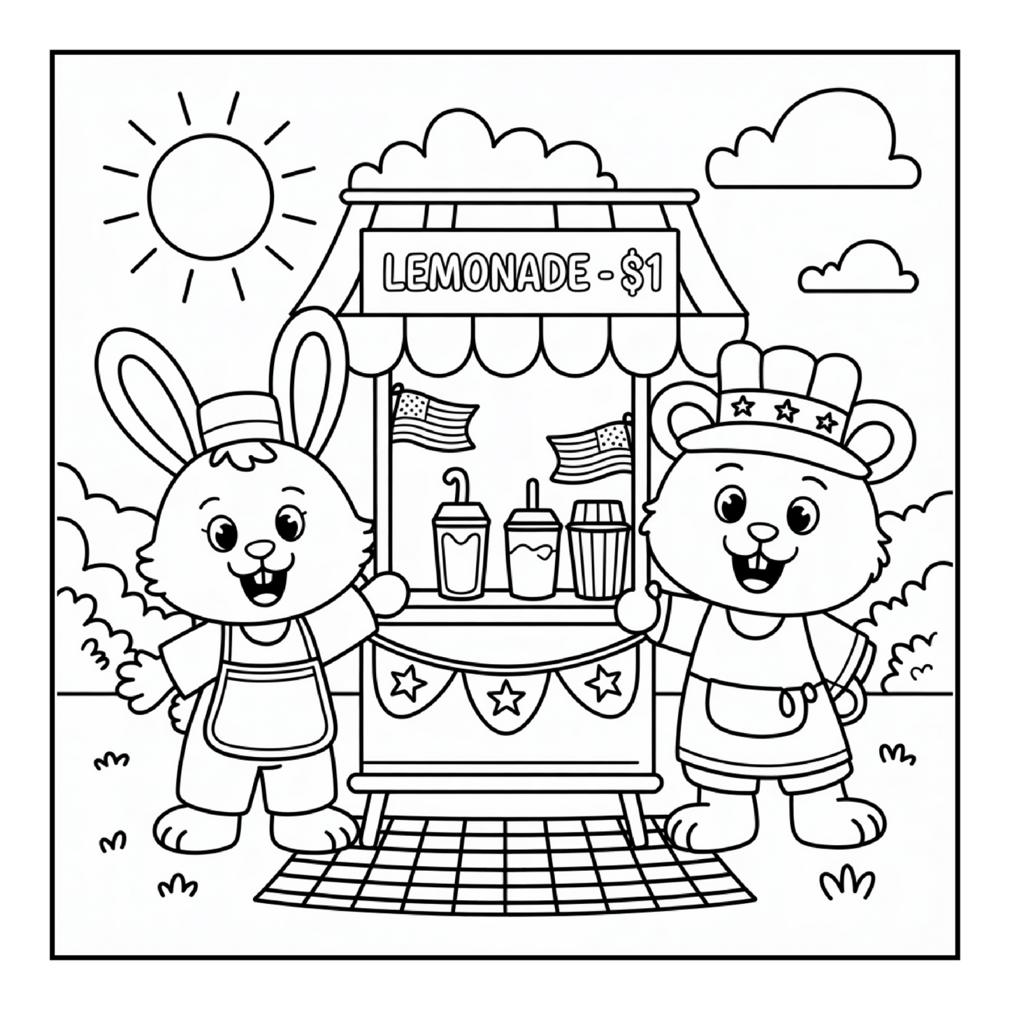 4th of July Independence Day Coloring Book Gift for Kids Boys Girls Young Teens 50 Pages Single Sided 4th of July Coloring Activity Sheets