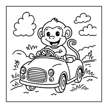 Load image into Gallery viewer, Cute Monkey Coloring Book for Kids Adults Fun Zoo Animal Pages, Stress Relief Creative Activity Coloring Book