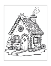 Load image into Gallery viewer, Cozy Christmas Coloring Book for Kids Adults: 25 Bold Easy Single Sided Holiday Coloring Pages with Cute Kitten Santa Snowman Designs