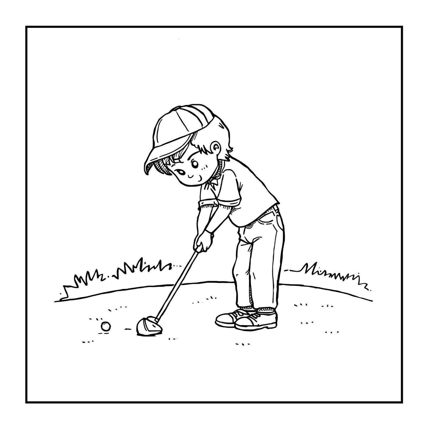 Golf Player Golfer Coloring Book for Adults Men Women Kids Boys Girls Teens Youth Single Sided Golfing Coloring Activity Book for Children