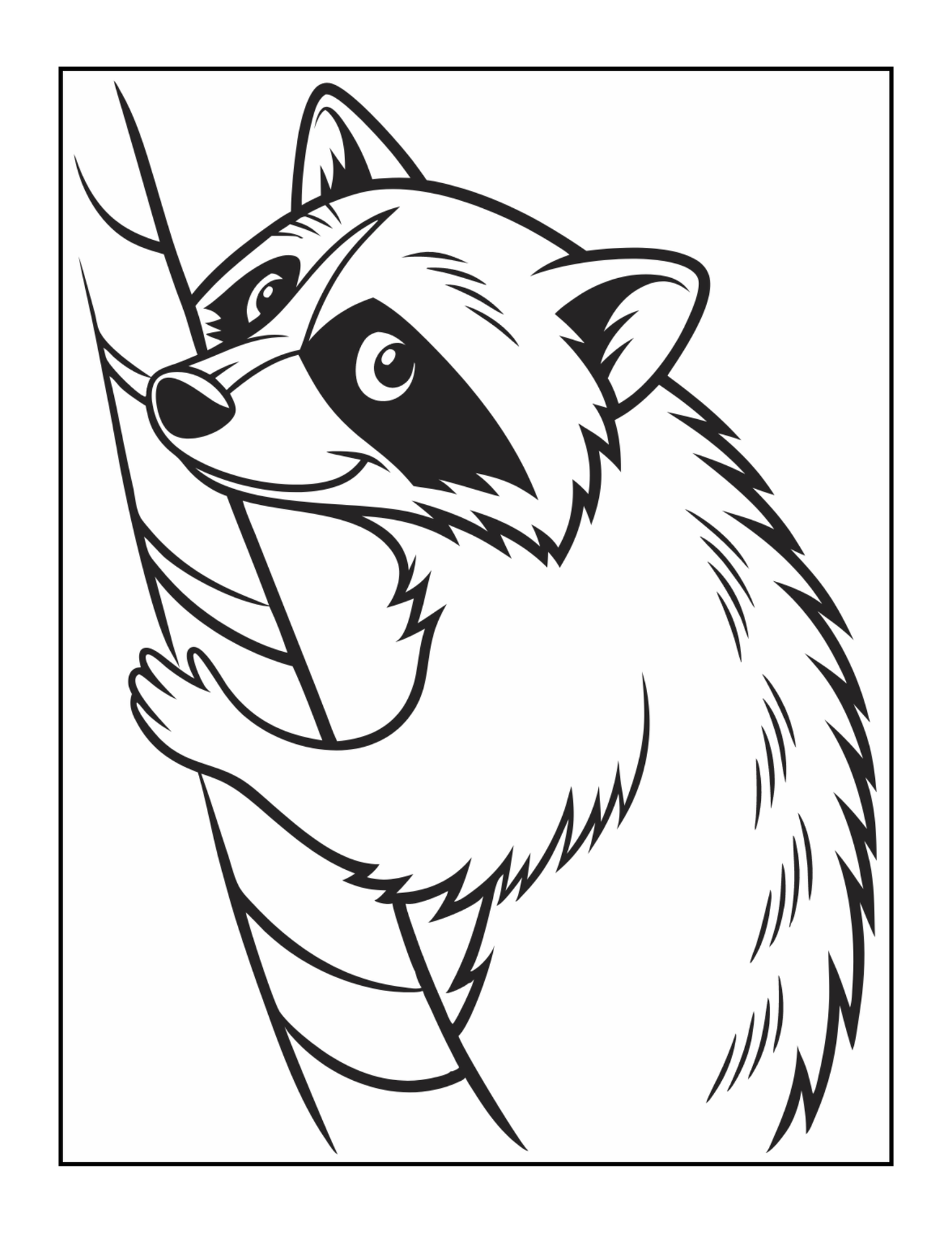 Cute Cozy Raccoon Animal Coloring Book Gift for Adults Kids Boys Girls Teens 50 Pages Single Sided Bold and Easy Raccoon Coloring Book