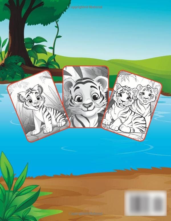 Baby Tiger Coloring Book 50 Pages Wildlife Coloring Book For Adults Mothers Day Gifts Coloring Book Gifts Students Cute Animal Coloring Book