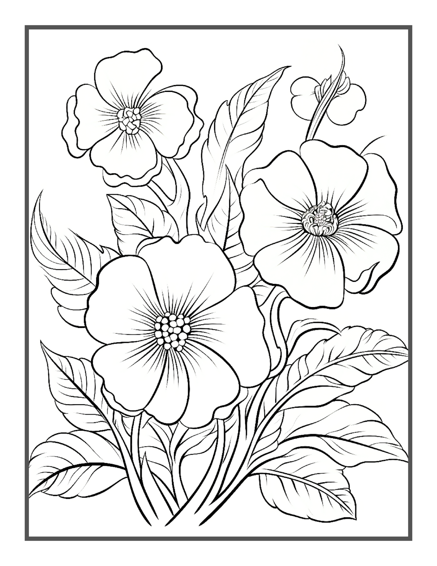 50 Pages Valentines Art Flowers Coloring Book Gift for Adults Kids Men Women Boys Girls Teens Stress Relief Relaxation Coloring Book