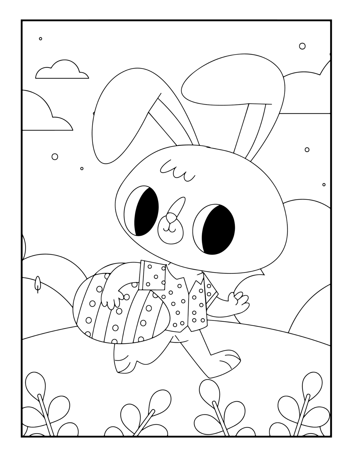 Happy Easter Bunny Rabbit Activity Book Gift for Kids Preschool Ages Boys Girls Teens Youth 50 Pages Coloring Drawing Cutting Mazes Puzzles