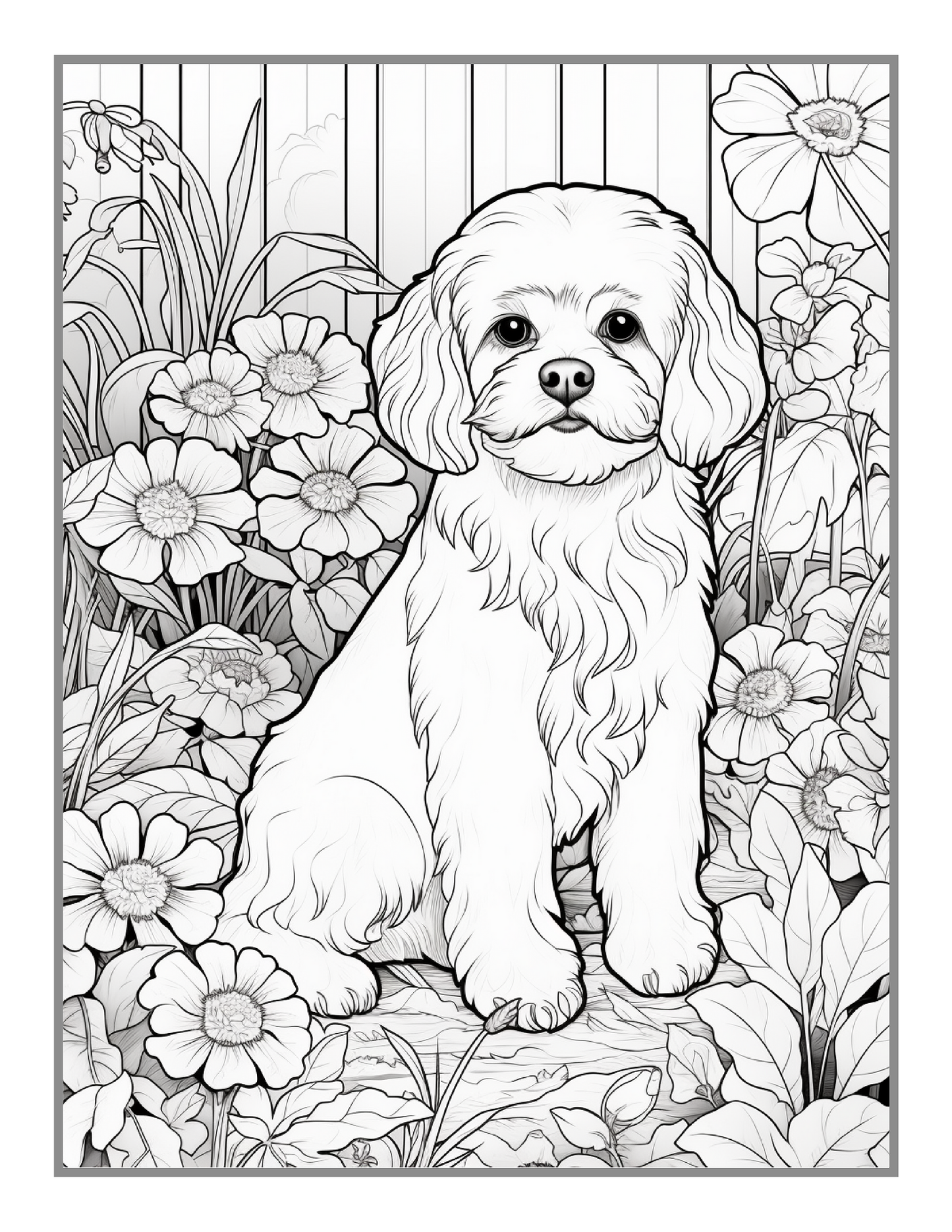 50 Pages Cute Dog Puppy Lover Coloring Book Gift for Adults Kids Boys Girls Teens Men Women Birthday Holiday Present Pet Owner Coloring Book