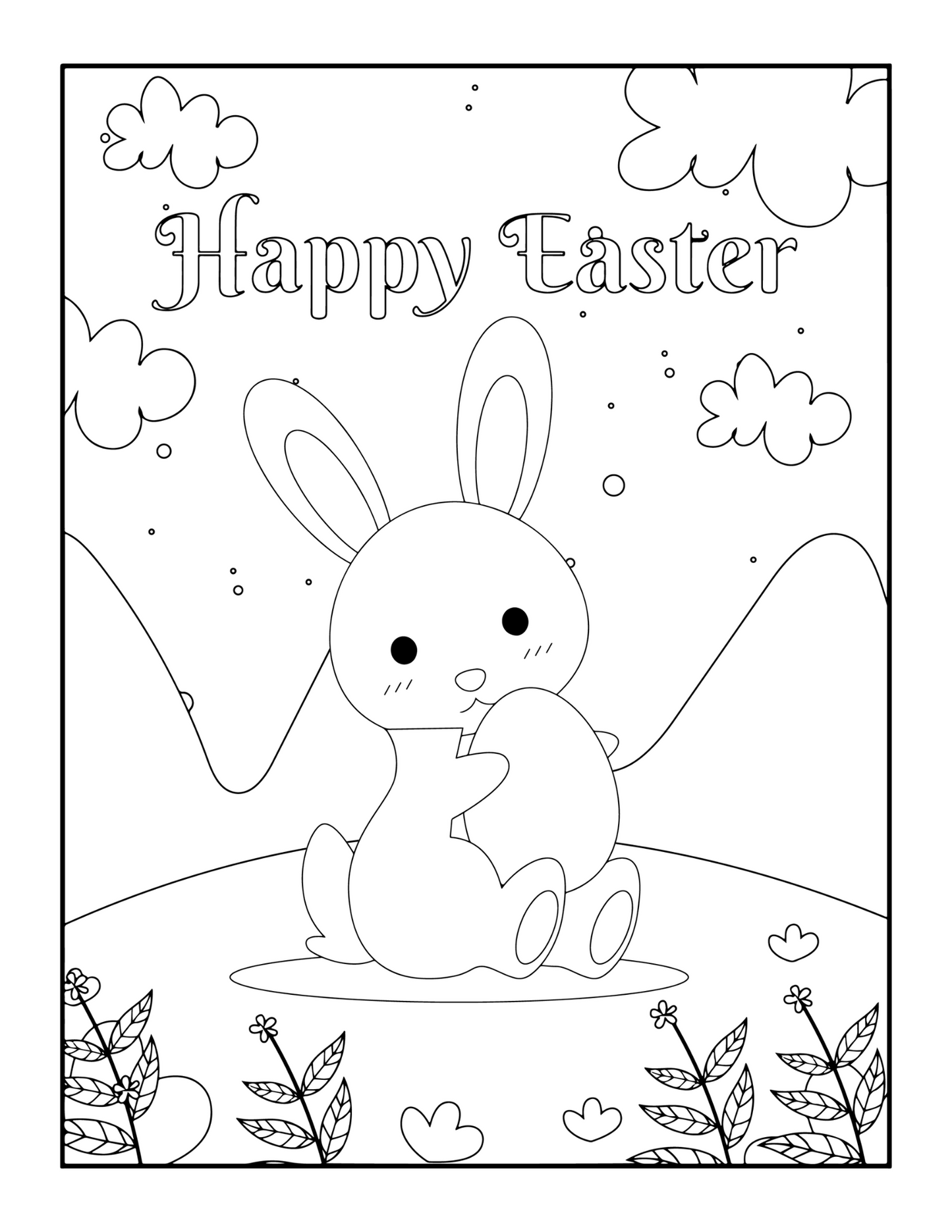 Bold and Easy Easter Activities Worksheets Book 50 Pages Happy Easter Bunny Rabbit Activity Book Gift for Kids Preschool Ages Boys Girls