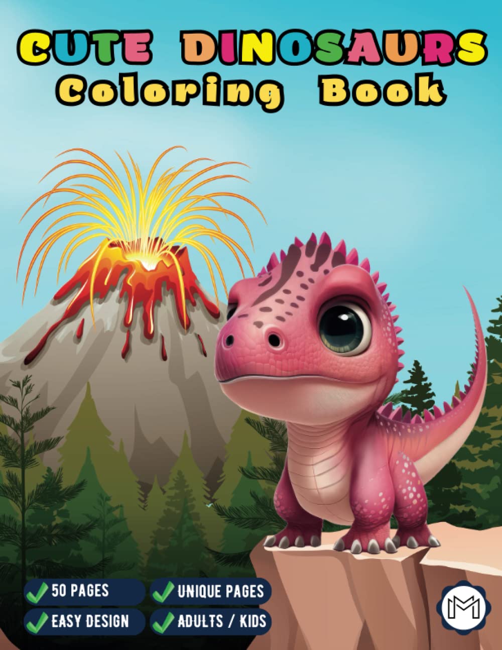Dino Coloring Book Gift 50 Pages Dinosaur Activity Coloring Book Cute Baby Dinosaur Coloring Book Young Kids Adults Dinosaur Coloring Pages