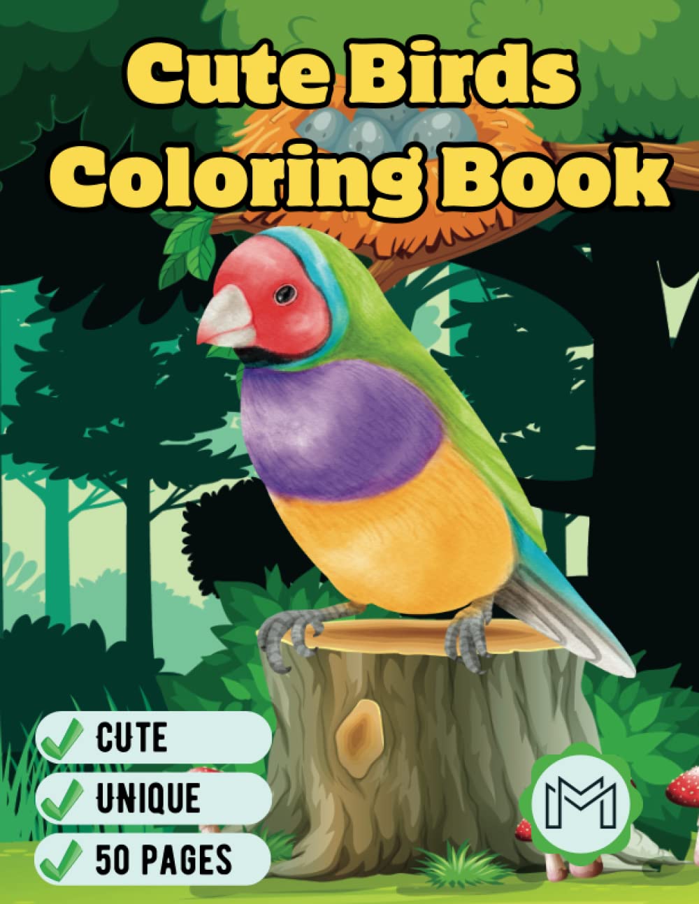 Bird Animal Coloring Books For Kids And Adults Stress Relief Gift Activity Book Bird Lovers Gift Idea Coloring Book Gift Birds Coloring Book