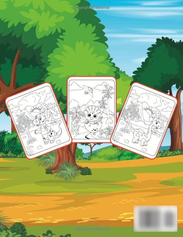 Dino Coloring Book Gift 50 Pages Dinosaur Activity Coloring Book Cute Baby Dinosaur Coloring Book Young Kids Adults Dinosaur Coloring Pages
