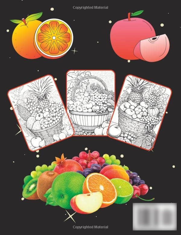 Fruit Coloring Book For Adults Kids Boys Girls 50 Pages Tropical Fruits Coloring Book Fruit Lovers Mothers Day Gifts Coloring Pages Book