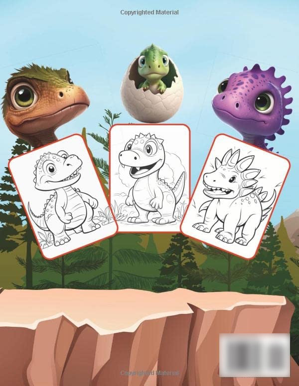 Dino Coloring Book Gift 50 Pages Dinosaur Activity Coloring Book Cute Baby Dinosaur Coloring Book Young Kids Adults Dinosaur Coloring Pages