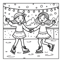 Load image into Gallery viewer, Ice Skating Coloring Book Kids Adults, Winter Sports Figure Skate Activity Coloring Pages, Gift for Skaters Hockey Fans