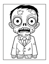 Load image into Gallery viewer, Creepy Cute Zombie Coloring Book for Kids Teens Spooky Halloween Activity Single Sided Pages Fun Horror Gift
