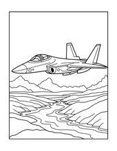 Load image into Gallery viewer, Military Jet Fighter Plane Coloring Book for Kids Adults Boys Girls: 50 Pages Single Sided F-35 Lightning Fighter Jet Airplane Coloring Book