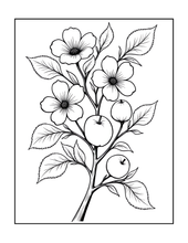 Load image into Gallery viewer, Botanical Coloring Book for Adults and Kids, Printed Physical Book, 25 Bold Easy Plant Designs, Single Sided Nature Art Therapy Gift