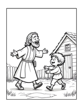 Load image into Gallery viewer, Christian Coloring Book for Adults Kids Boys Girls Teens, Bold and Easy Bible Story Designs, Single Sided Jesus Faith Devotional Gift