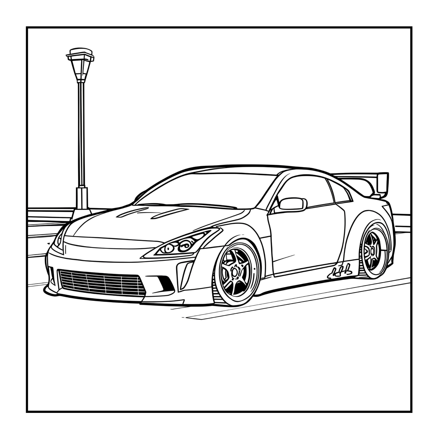 Modified Cars Coloring Book for Adults Men Women Kids Boys Girls Teens Bold Easy Simple Cars Coloring Book Drift Cars Coloring Activity Book