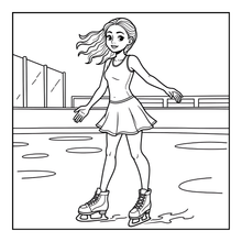 Load image into Gallery viewer, Ice Skating Coloring Book Kids Adults, Winter Sports Figure Skate Activity Coloring Pages, Gift for Skaters Hockey Fans