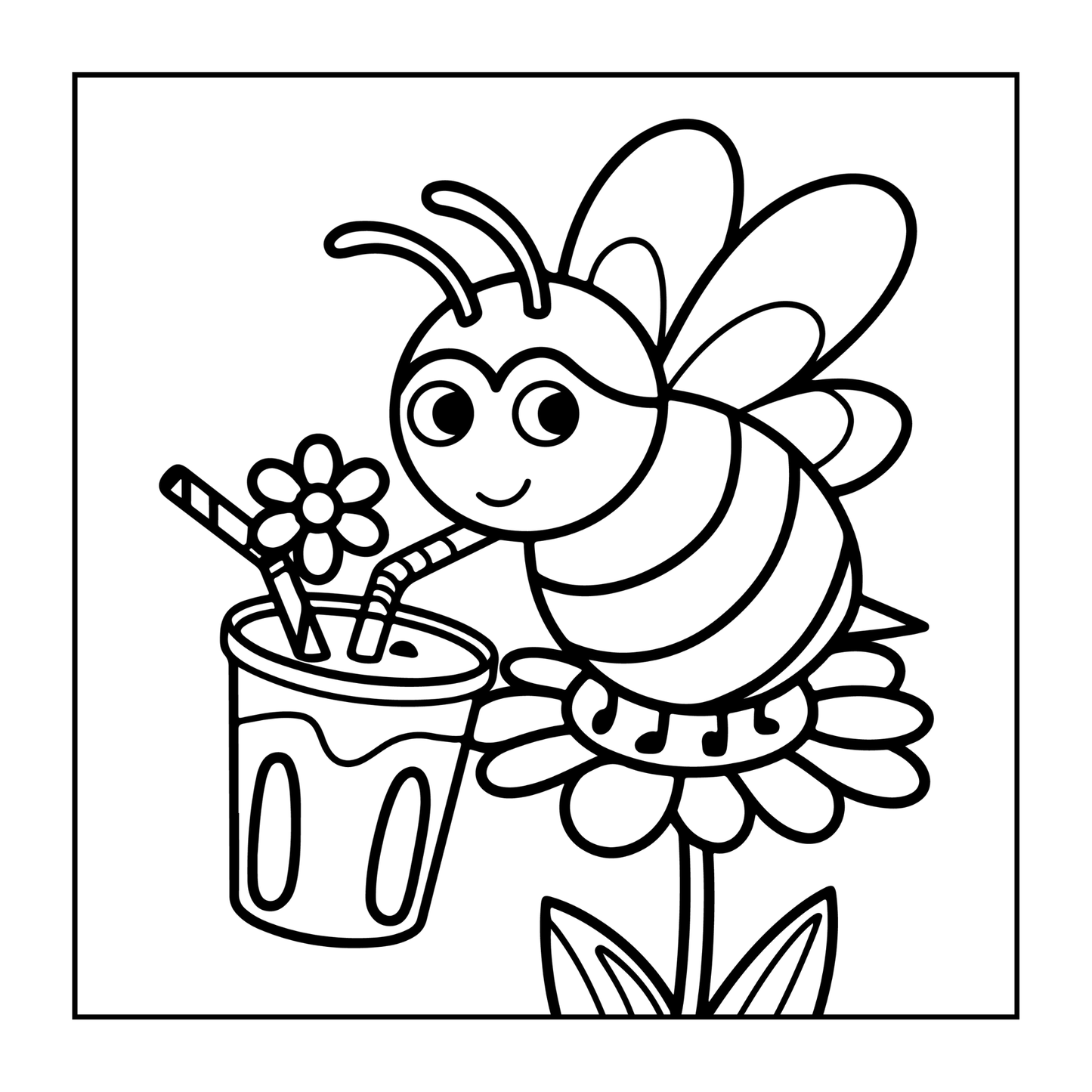 Cute Kawaii Honey Bee Coloring Book Gift for Kids Boys Girls Teens 50 Pages Single Sided Honey Bee Themed Coloring Activity Book