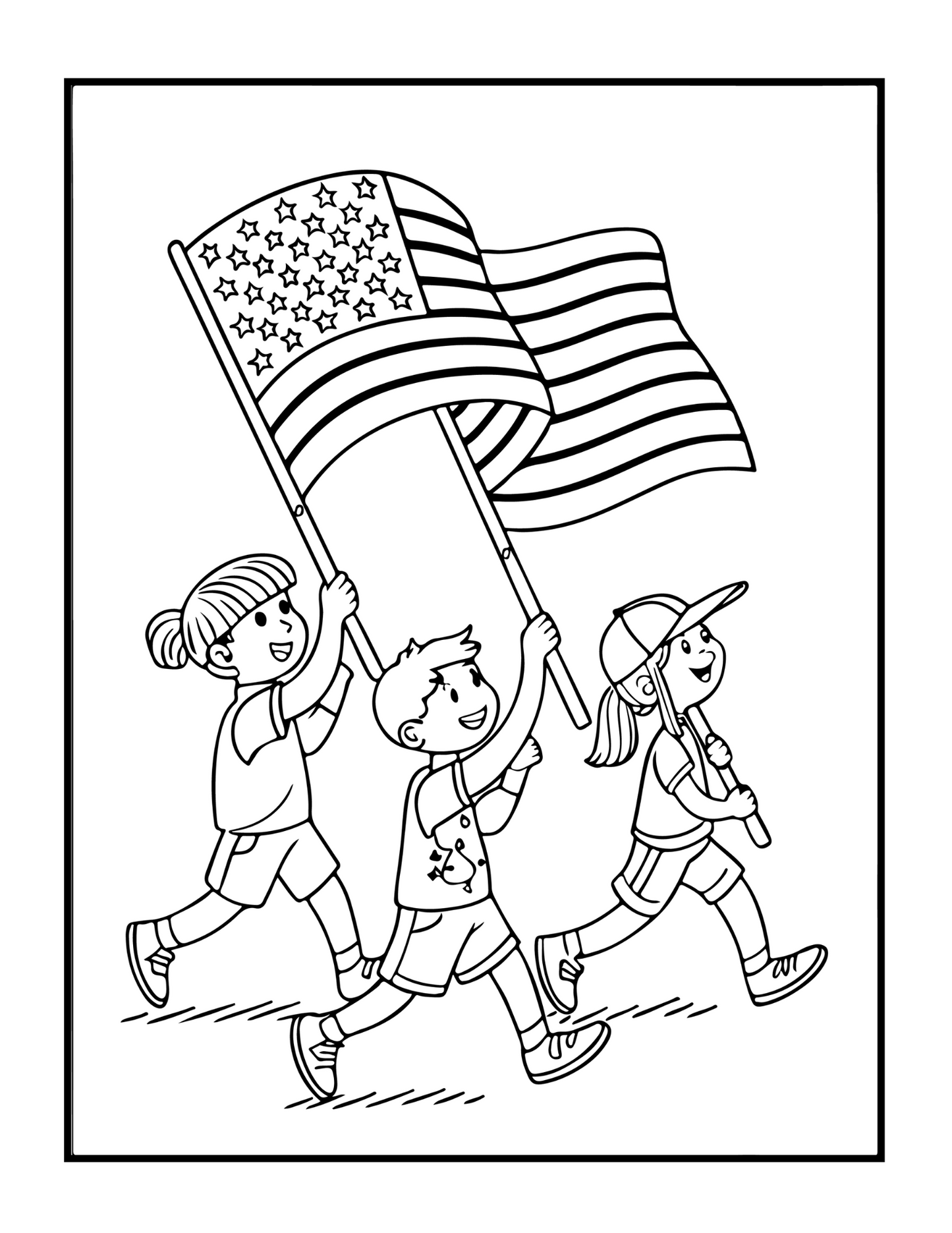 4th of July Independence Day Coloring Book Gift for Kids Boys Girls Young Teens 50 Pages Single Sided 4th of July Coloring Activity Sheets