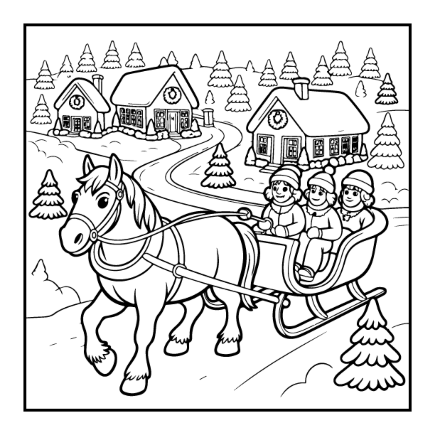 Kawaii Cozy Christmas Coloring Book for Adults Kids Boys Girls Teens Bold and Easy Merry Christmas Activity Coloring Sheets Winter Season