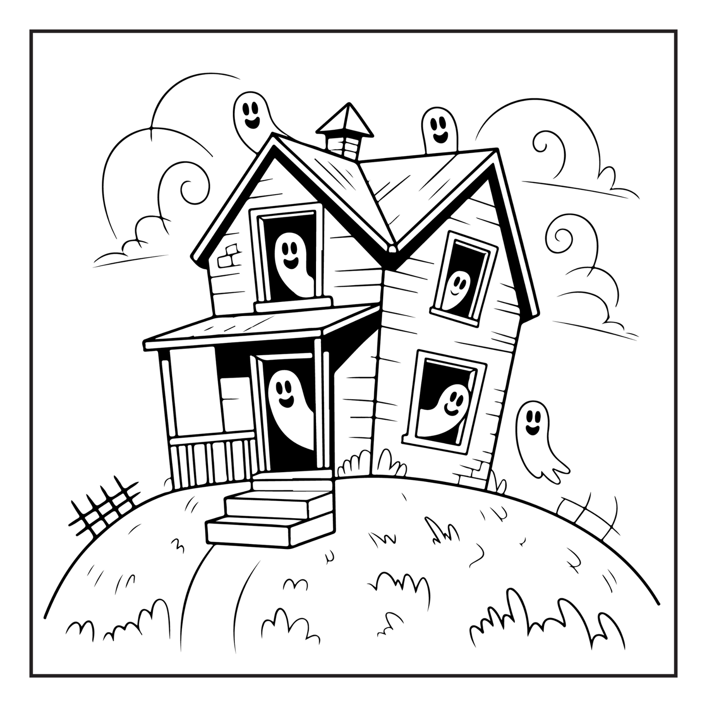 Cute Spooky Farm Halloween Coloring Book for Adults Kids Boys Girls Young Teens Funny Halloween Farm Animals Ghosts Chickens Witches