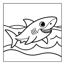 Load image into Gallery viewer, Cute Funny Shark Coloring Book for Kids Adults Ocean Animals Relaxing Marine Life Pages Coloring Book