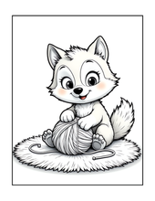Load image into Gallery viewer, Cute Wolf Coloring Book for Kids and Adults, Bold and Easy Printed Coloring Book, 25 Single-Sided Wolf Designs, Animal Gift for All Ages