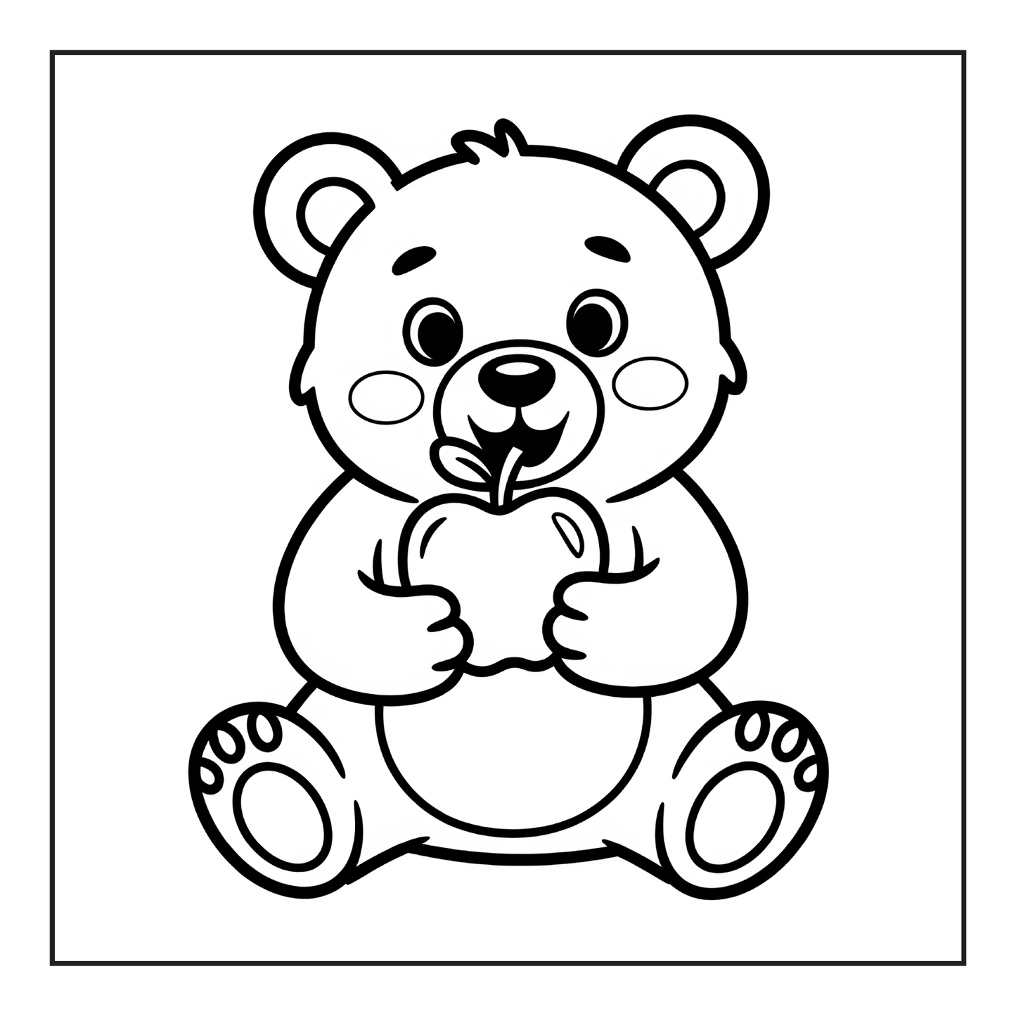 Cute Brown Bear Coloring Book Gift for Adults Kids Men Women Young Boys Girls Teens Cool Cozy Teddy Bear Coloring Activity Book for Children
