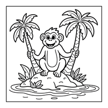Load image into Gallery viewer, Cute Monkey Coloring Book for Kids Adults Fun Zoo Animal Pages, Stress Relief Creative Activity Coloring Book