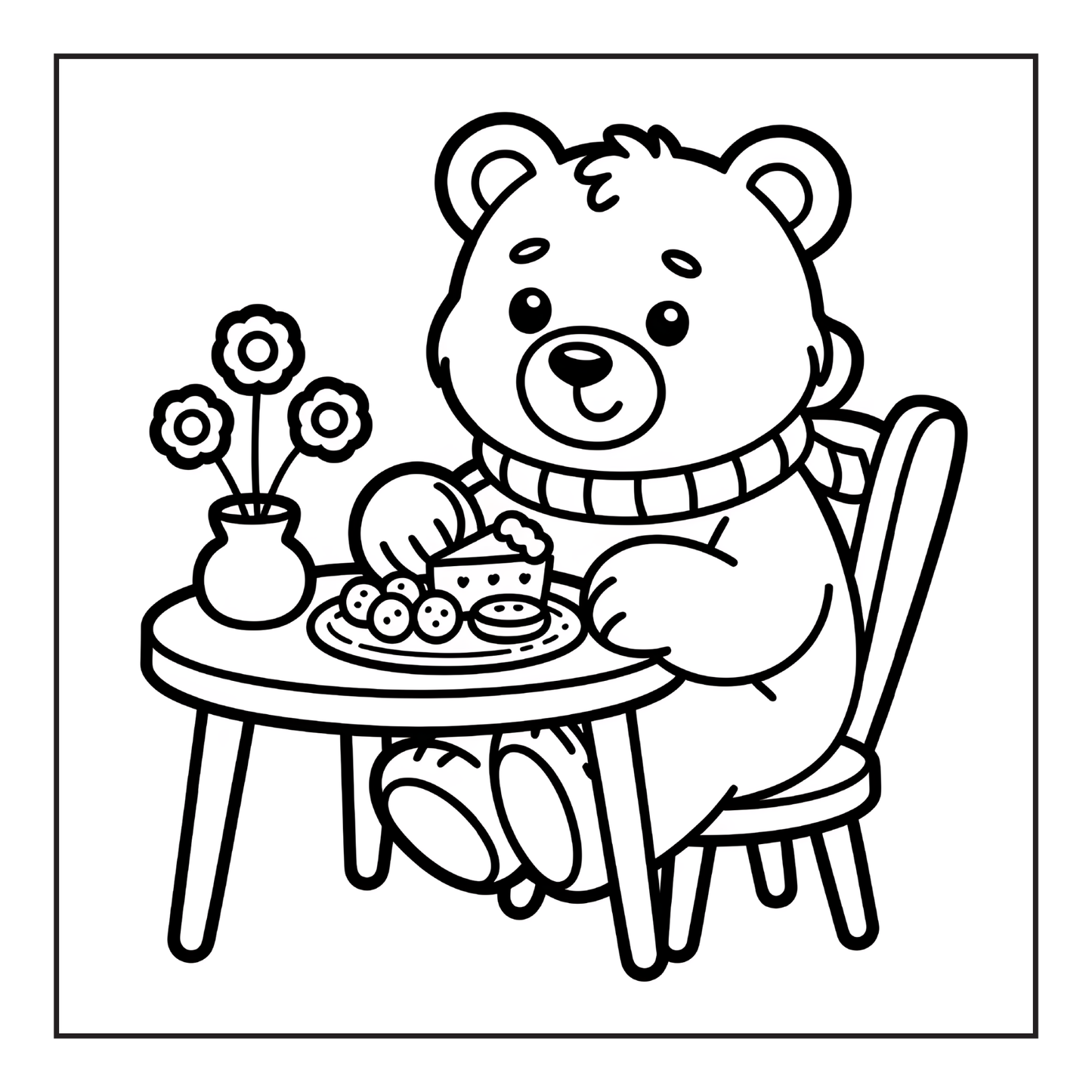 Cute Brown Bear Coloring Book Gift for Adults Kids Men Women Young Boys Girls Teens Cool Cozy Teddy Bear Coloring Activity Book for Children