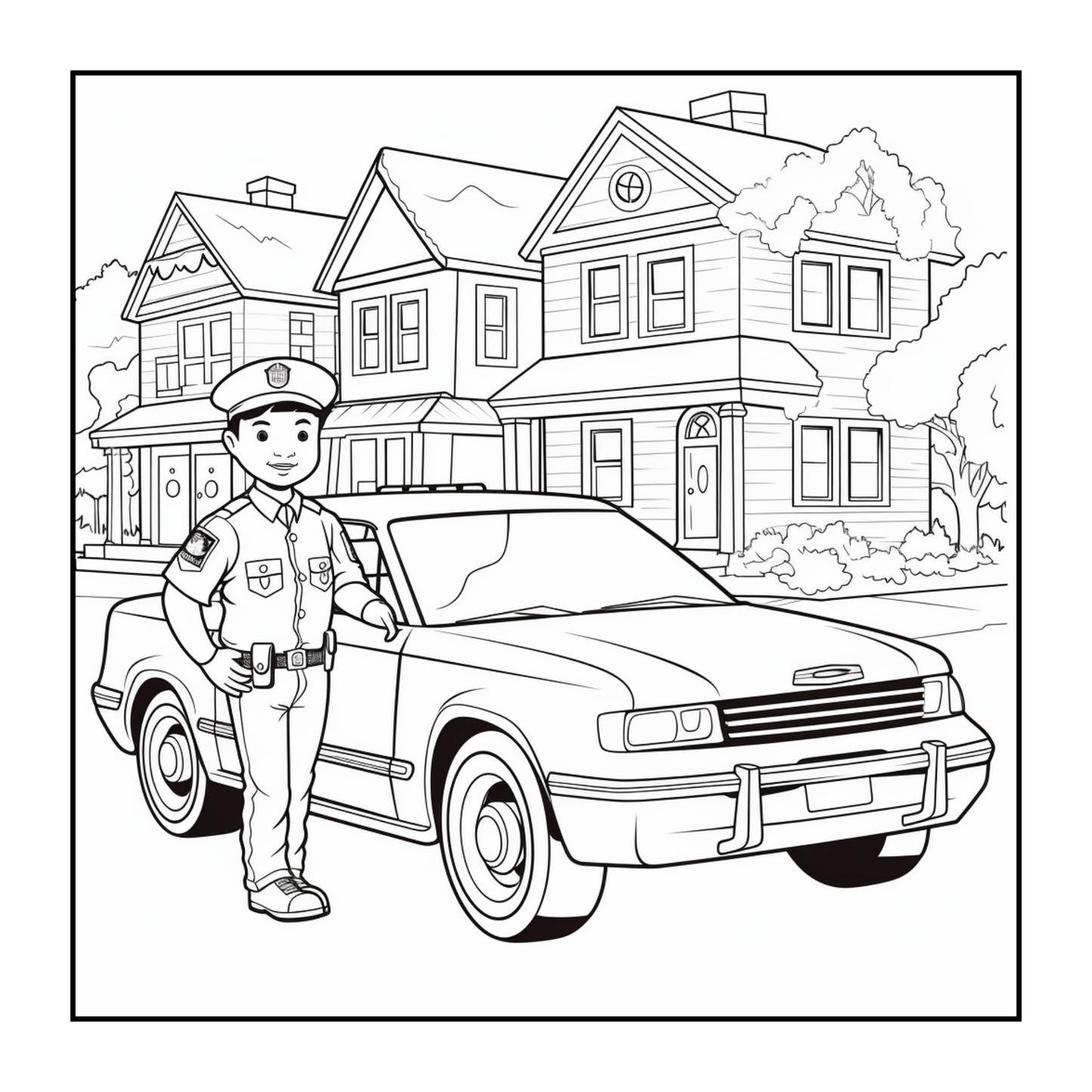 Cool Police Officer Coloring Book Gift for Adults Kids Boys Girls Teens 50 Pages Single Sided Police Coloring Activity Book for Children