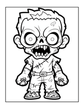 Load image into Gallery viewer, Creepy Cute Zombie Coloring Book for Kids Teens Spooky Halloween Activity Single Sided Pages Fun Horror Gift