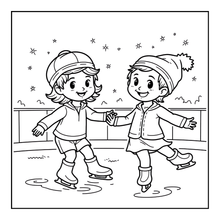 Load image into Gallery viewer, Ice Skating Coloring Book Kids Adults, Winter Sports Figure Skate Activity Coloring Pages, Gift for Skaters Hockey Fans