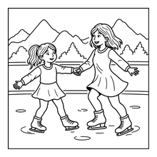 Load image into Gallery viewer, Ice Skating Coloring Book Kids Adults, Winter Sports Figure Skate Activity Coloring Pages, Gift for Skaters Hockey Fans