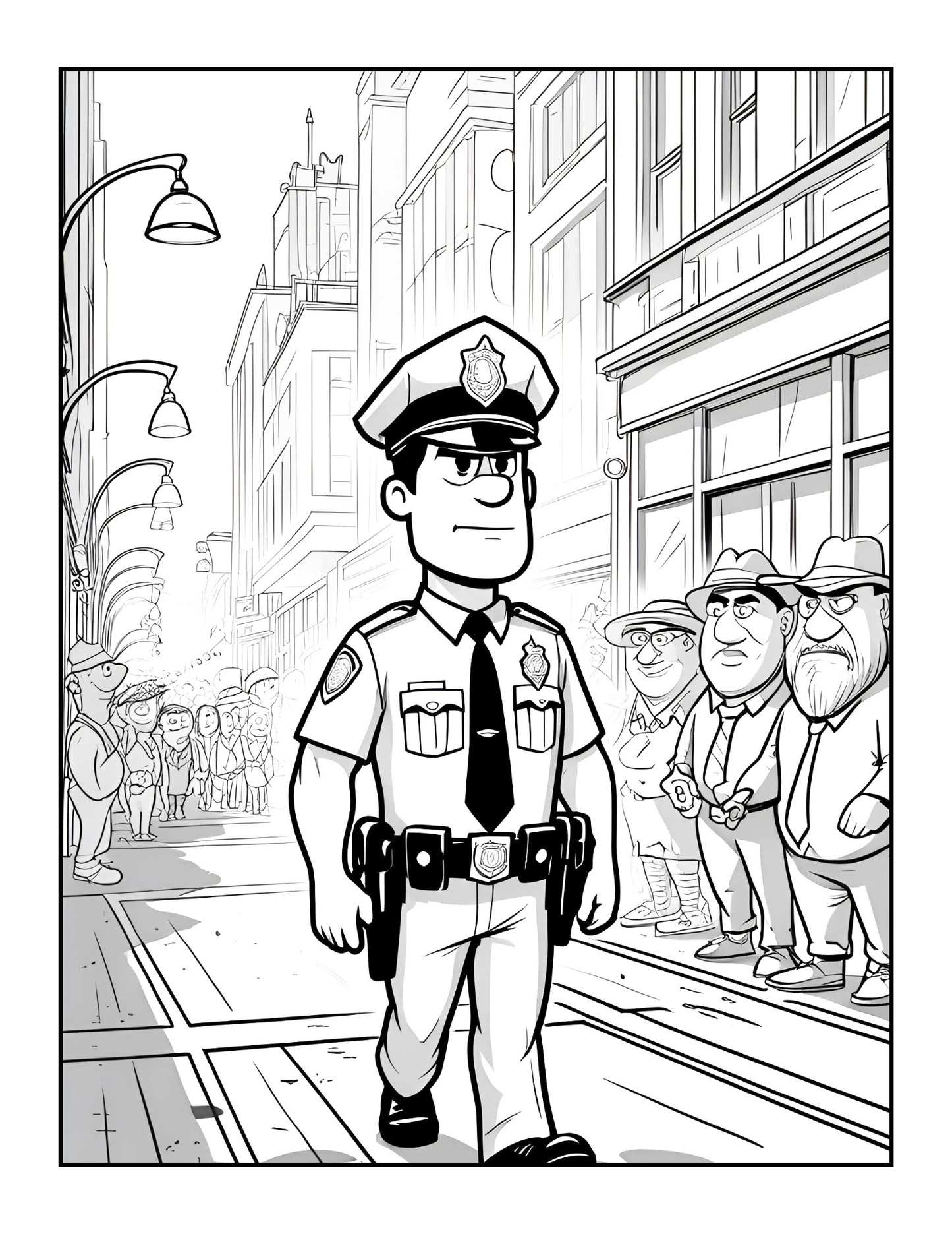 Cool Police Officer Coloring Book Gift for Adults Kids Boys Girls Teens 50 Pages Single Sided Police Officer Coloring Pages