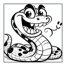 Load image into Gallery viewer, Funny Cute Snake Coloring Book for Kids Teens Adults Cool Reptile Designs Single Sided Pages Fun Stress Relief Activity