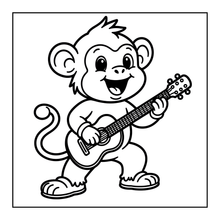 Load image into Gallery viewer, Cute Monkey Coloring Book for Kids Adults Fun Zoo Animal Pages, Stress Relief Creative Activity Coloring Book